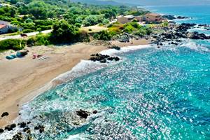 Abbartello kayak Corse paddle vue de drone sur l'hotel