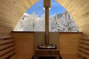 Le sauna extérieur en hiver