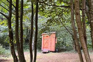 la douche sous les arbres
