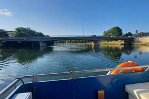 vue à l'arrière sur le pont de la Galavaude