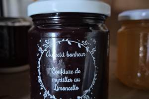 Confiture de myrtilles au limoncello