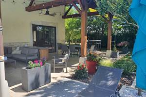 Terrasse, petit déjeuner