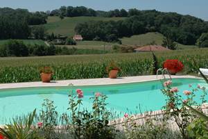 southwest France swimming pool with a view