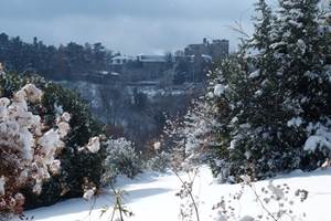 Château de Chazeron sous la neige