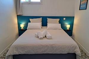 Chambre bleue du gîte Le Ramonetage.