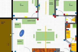 Plan gîte 60m² + terrasse 30m²