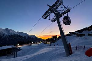 Télécabine de Rosières et coucher de soleil