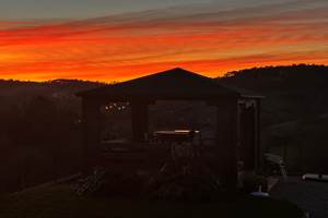 coucher de soleil vu de l'espace balnéo