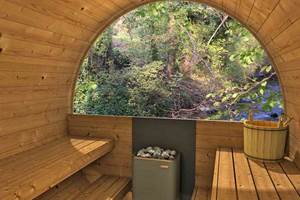sauna tonneau vitré