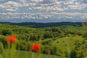 voilà le paysage et la Chaîne des Pyrénées pour ravir votre vue