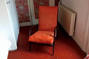 Le Mas Palegry chambres d'hôtes Perpignan chambre 3 côté terrasse fauteuil orange 1