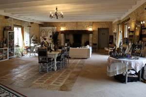 Salon cosy au Château de Saint-Chamarand : une décoration fantasy unique et une ludothèque complète pour vos soirées au coin du feu dans le Lot.