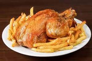 Poulets rotis frites