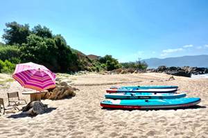 Abbartello kayak Corse paddle plage de sable granuleux