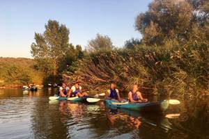 Abbartello kayak Corse embouchure du Taravo coucher de soleil