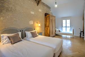 La chambre grise n.2 jumelable et lit simple de la Poulinière - Domaine des Cyclamens