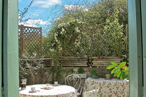 petit-déjeuner sous le jasmin fleuri