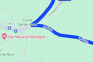 Zoom intersection entre la départementale et la route de Bergians