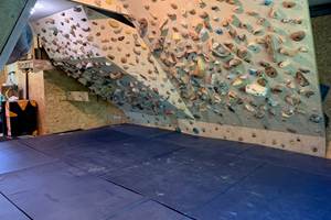 Climbing gym at Bloasis 45 and 60 degrees walls