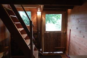 cabane ecolodge - accès escalier meunier