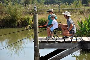 Le petit étang de pêche du Domaine de Louveraude en Nouvelle Aquitaine