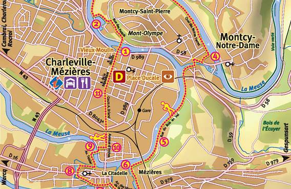 Balade à pied: Circuit urbain Charleville-Mézières