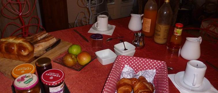 Petit déjeuner avec nos produits locaux