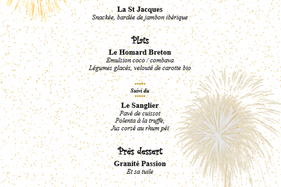 mENU ST SYLVESTRE