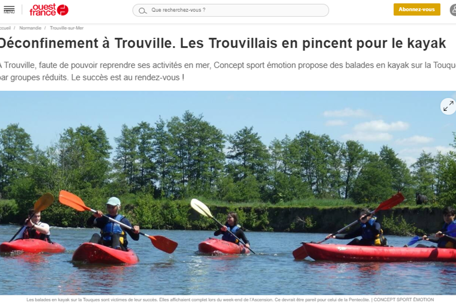 Concept Sport Émotion _ Article Ouest France _ Descente de la Touques