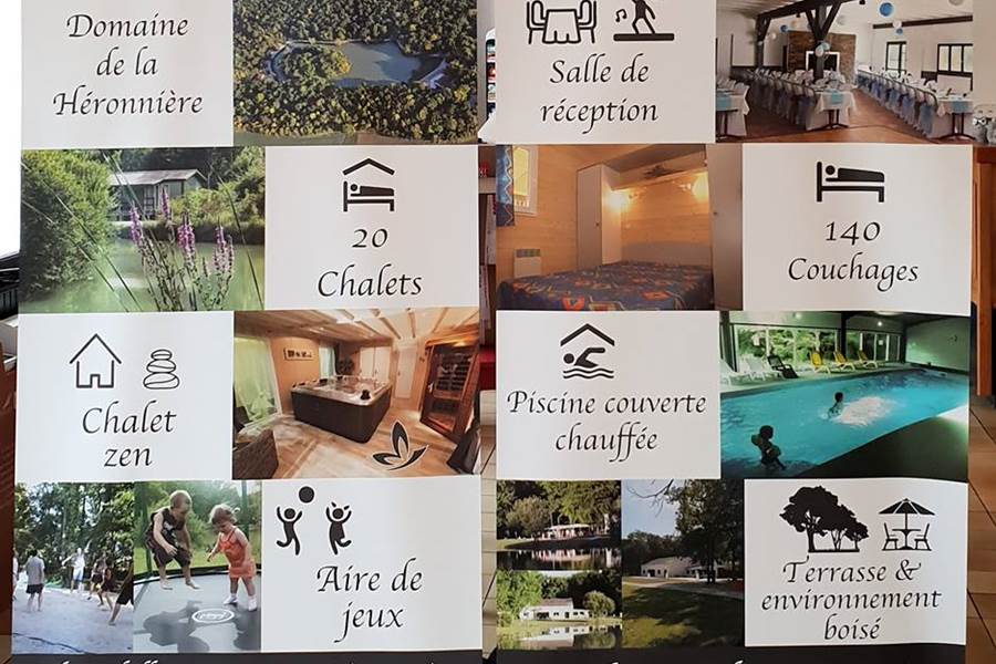 Domaine de la Héronnière, 20 chalets, 140 couchages, salle de réception